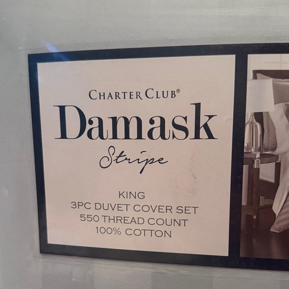 NEW 3 PC DUVET COVER SET Charter Club - KING/KING CAL - Picture 3 of 4